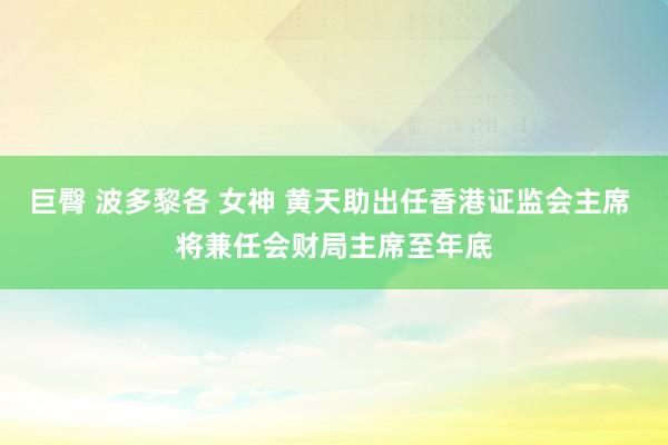 巨臀 波多黎各 女神 黄天助出任香港证监会主席 将兼任会财局主席至年底
