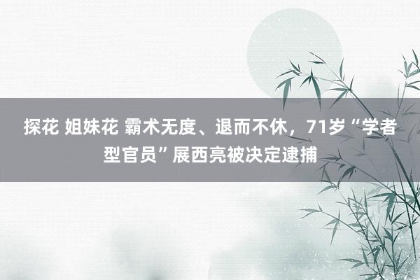 探花 姐妹花 霸术无度、退而不休，71岁“学者型官员”展西亮被决定逮捕