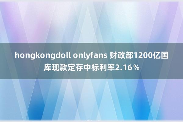 hongkongdoll onlyfans 财政部1200亿国库现款定存中标利率2.16％